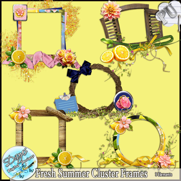 FRESH SUMMER CLUSTER FRAMES - TAGGER SIZE by Disyas - Click Image to Close